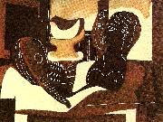 pablo picasso stilleben med antikt huvud painting